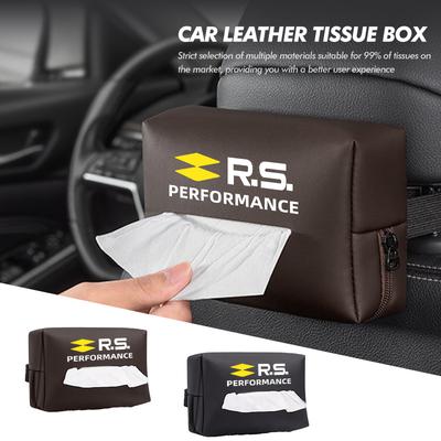 Leather Car Seat Tissue Box Hanging Bag Headrest Paper Cover For Renault Dacia RS Megan Scenic Logan Laguna Clio 3 4 Kadjar AA16