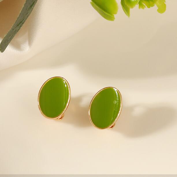 Зажим для ушей без пирсинга, эмалированные серьги, простые модные накладные серьги для женщин