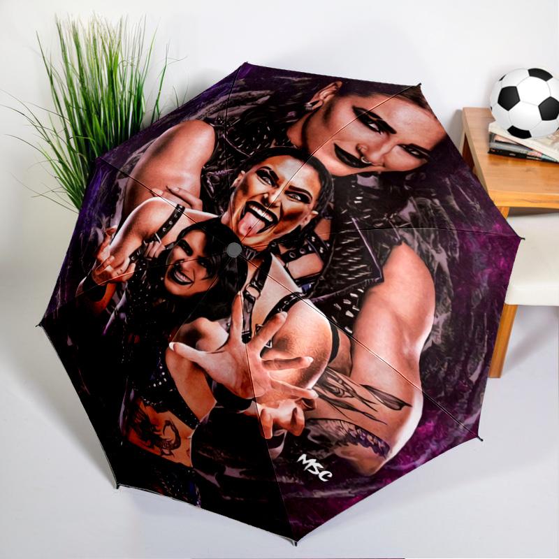 Dark Rhea wrestler Fashion Umbrella Folding umbrella, automatic umbrella 8-Frame for Travel, camping Use Gift for Halloween Christmas