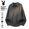 PLAYBOY Men's Turn-down Collar Pullover Sweater