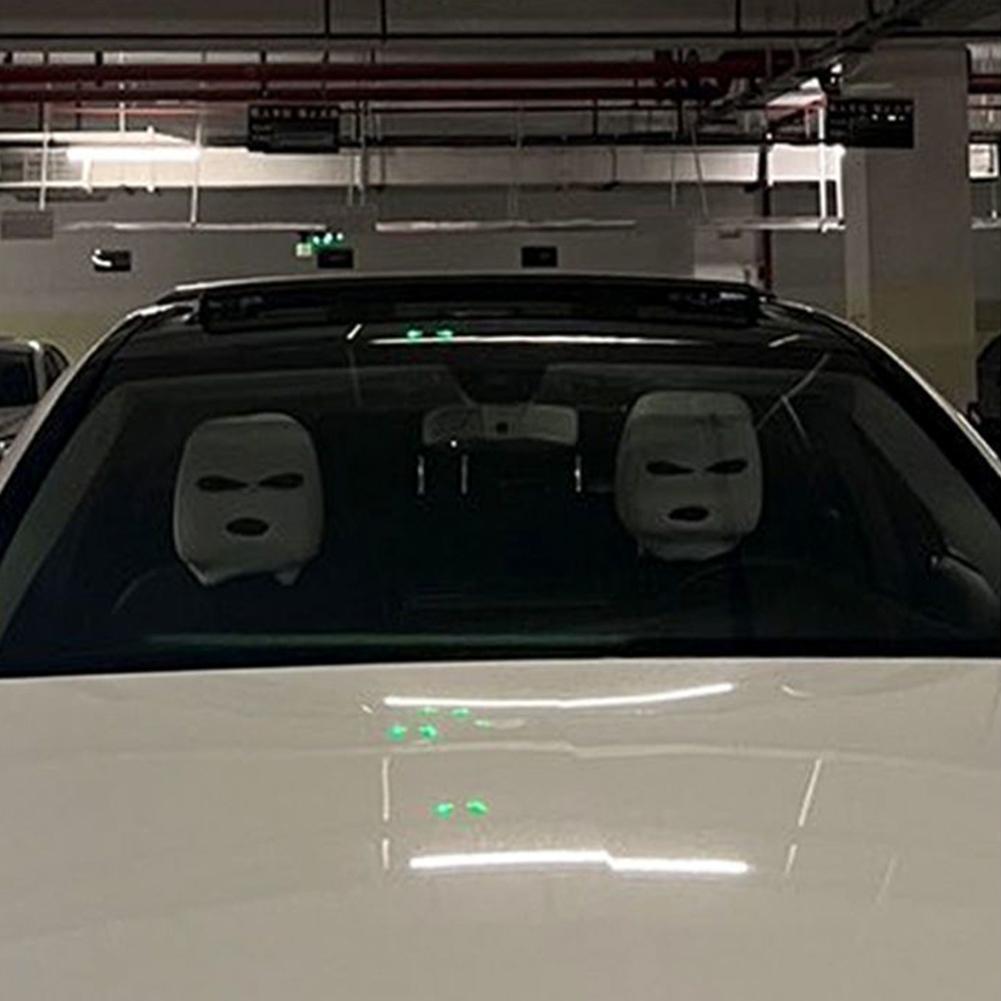 Чехол на сиденье автомобиля в маске для Хэллоуина, универсальный чехол на подголовник сиденья автомобиля с имитацией лица, аксессуары для предупреждения о краже автомобиля