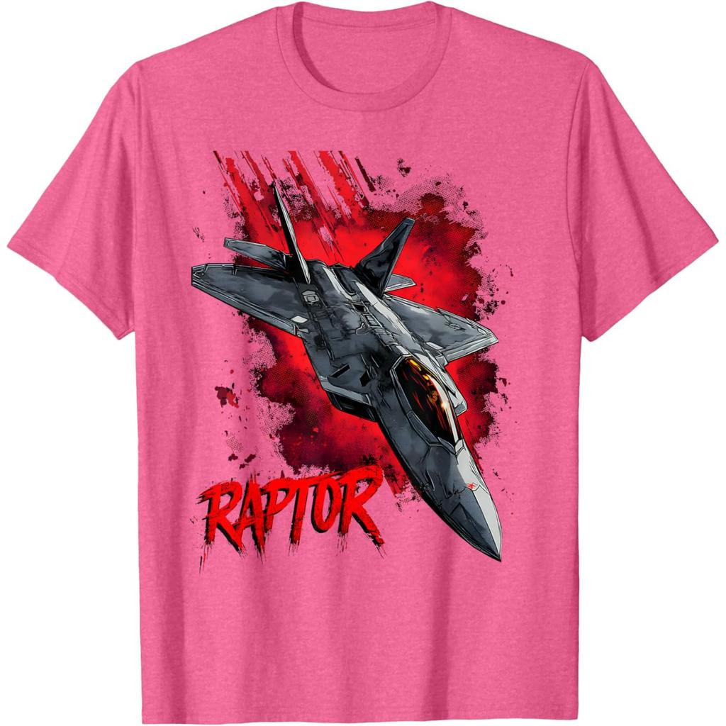 Мужская футболка с графическим принтом истребителя Raptor, размер S, повседневная, с круглым вырезом, хлопковая, с коротким рукавом