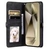 Compatible For Samsung Galaxy S25 FE Case Skin Feel Totem Imprinted Wallet Leather Phone Cover with Hand Strap