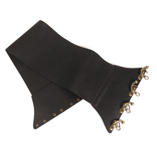 Корсет из искусственной кожи с широкими полями, эластичный пояс в стиле ретро для женщин, регулируемый корсет, утягивающий талию