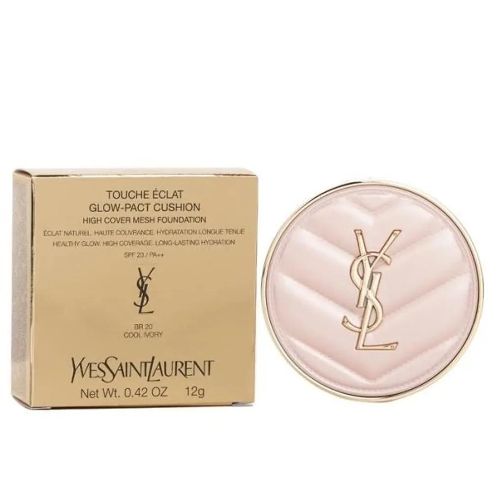 Yves Saint Laurent Тональный кушон Touch Éclat Glow Pact High Cover с сеткой BR20 Cool Ivory 12 г