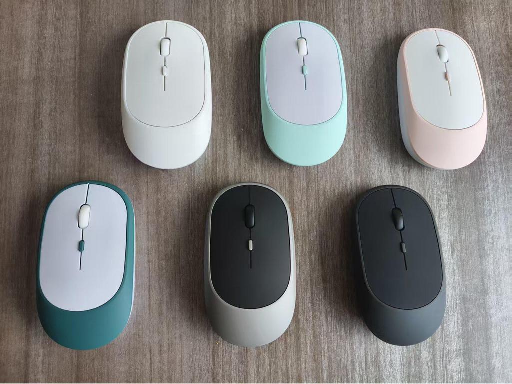 Перезаряжаемая Bluetooth-мышь с двойным режимом для планшета и ноутбука: Беспроводная связь 2,4 ГГц для офиса и дома