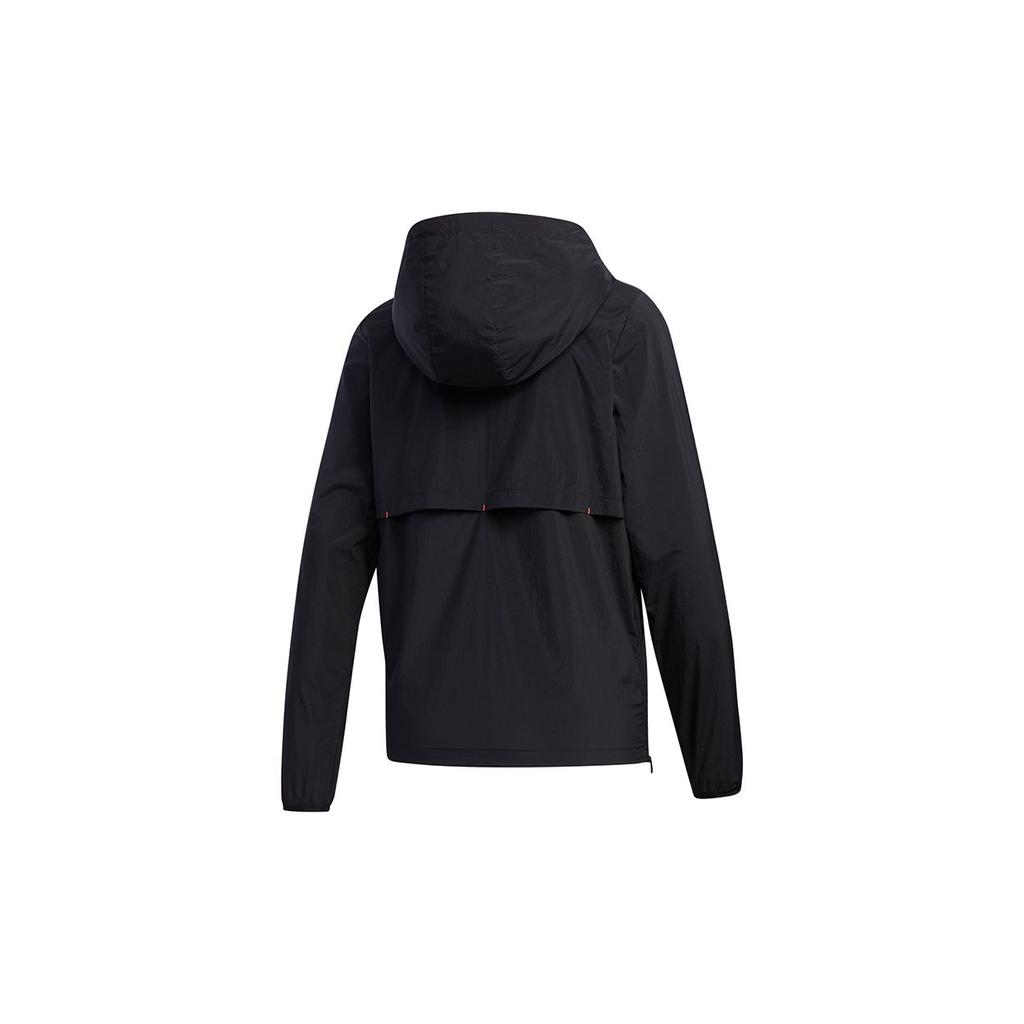 Adidas Повседневная куртка в полоску с двойным карманом и капюшоном, женская верхняя одежда, черная GF0188