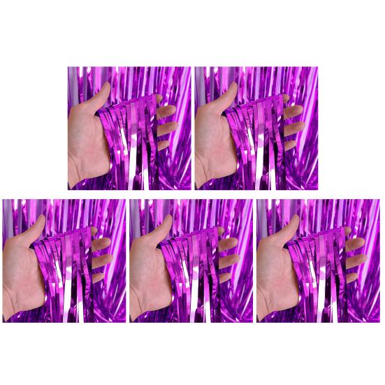 5 шт. Сверкающие фольгированные шторки с бахромой 1x2 м, металлический стримерный фон для свадьбы, дня рождения