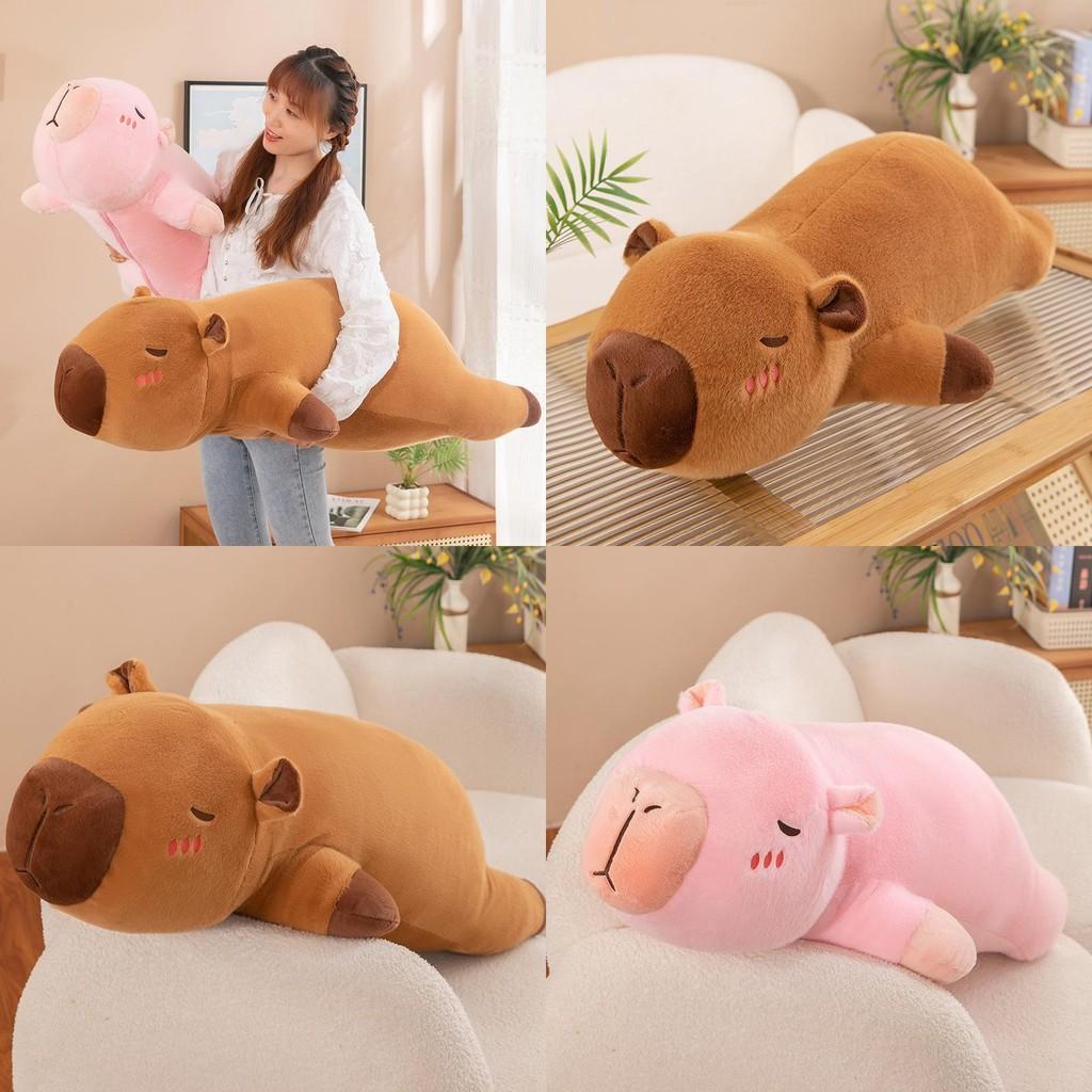 Pillow Capybara Plush With Inner Liner Soft Short Fur Stuffed Animal Toy
