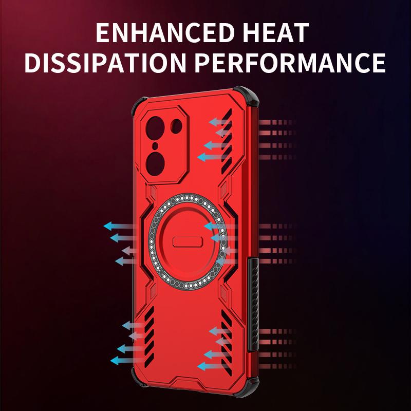 KEYSION Полый чехол с теплоотводом для Infinix GT 30 Pro 5G TPU+PC Магнитное охлаждение Ударопрочный чехол для телефона для Infinix GT 30