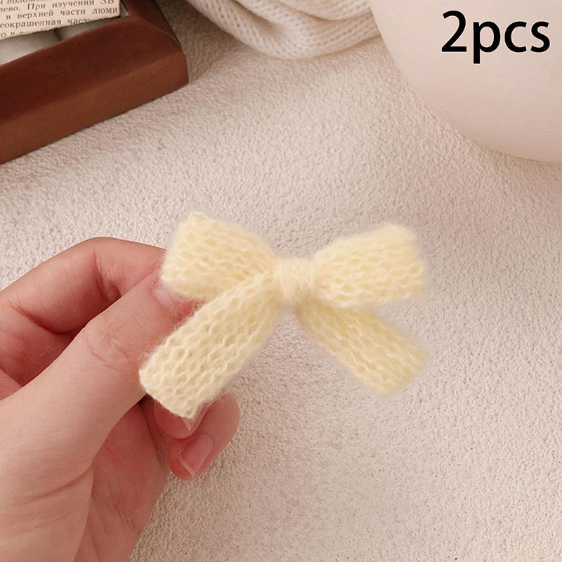 2 шт., сладкие, милые, красочные, осенне-зимние, заколки-банты, модные, допаминовые, боковые зажимы для женщин и девочек, кавайные аксессуары для волос, подарки