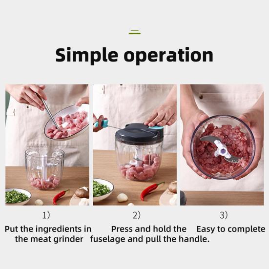 Ручная мясорубка, измельчитель овощей, переносная ручная чесночная мясорубка, лукорезка, кухонный комбайн для овощей, фруктов и орехов