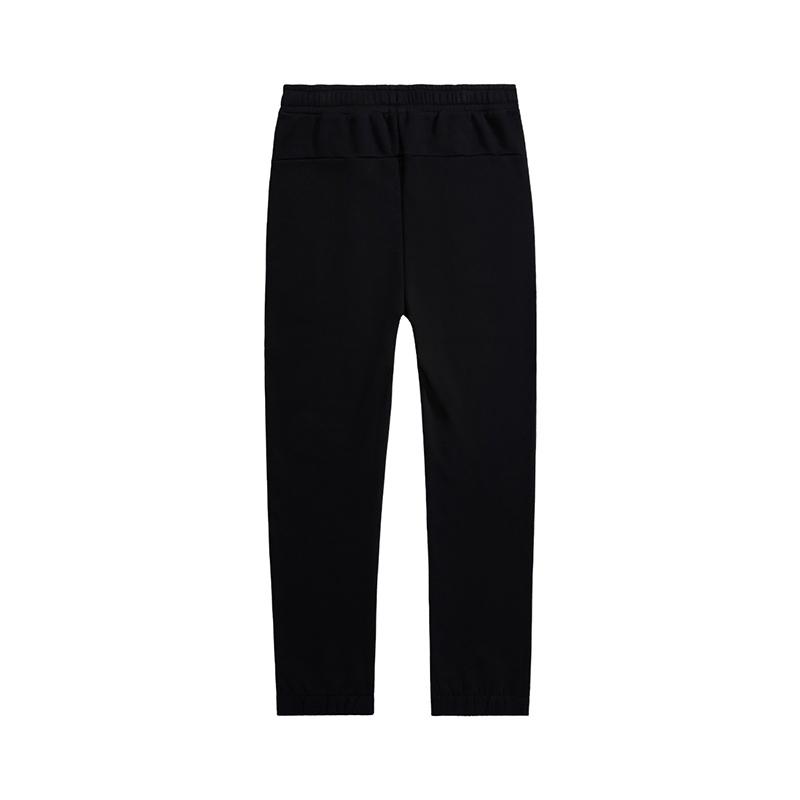 Li-Ning Однотонные флисовые свободные прямые трикотажные спортивные брюки мужские низы черного цвета AKLUE29-1