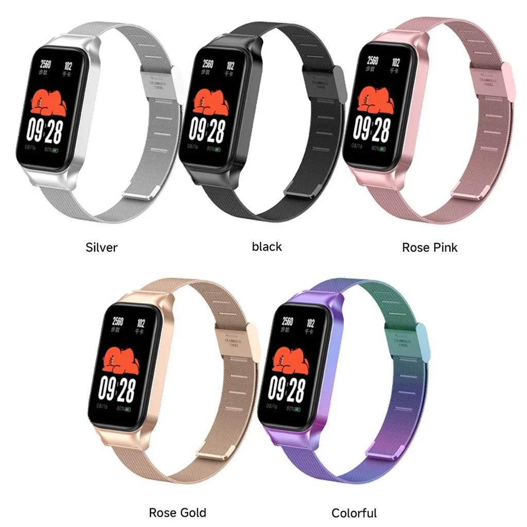 Ремешок для Xiaomi Mi Band 8 Active Браслет для Xiaomi Smart Band 8 Active Металлический ремешок для часов из нержавеющей стали Mi Band 8 Active