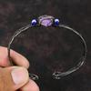 Браслет-манжета из пурпурита Синий халцедон и лазурит Бусы Браслет Медная проволока Обернутые каменные украшения Регулируемый браслет Браслет ручной работы
