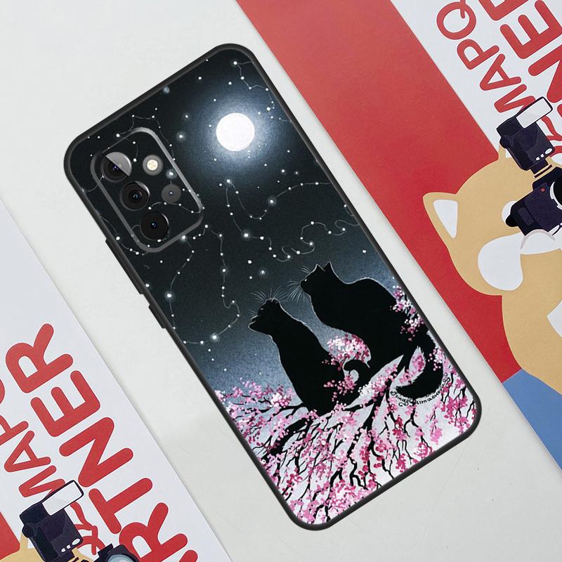 Черный Кошачий Мордочка Китти Чехол Для Samsung Galaxy A52 A32 A12 A56 A36 A16 A13 A23 A33 A53 A54 A34 A14 A15 A35 A55 A17