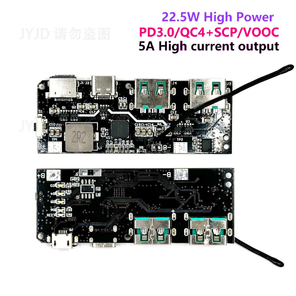 QC4.0 QC3.0 Светодиодный Двойной USB 5V 4.5A 22.5W Micro/Type-C USB Портативный Power Bank 18650 Зарядный Модуль Защита от Температуры