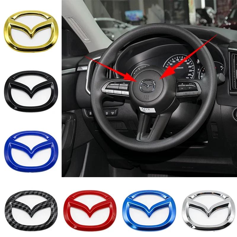 Наклейка-логотип на центр руля автомобиля, материал ABS, наклейка на руль для Mazda 3 Bk 6 Gh CX 5 2 90 30 50 Encosella tbfxu53