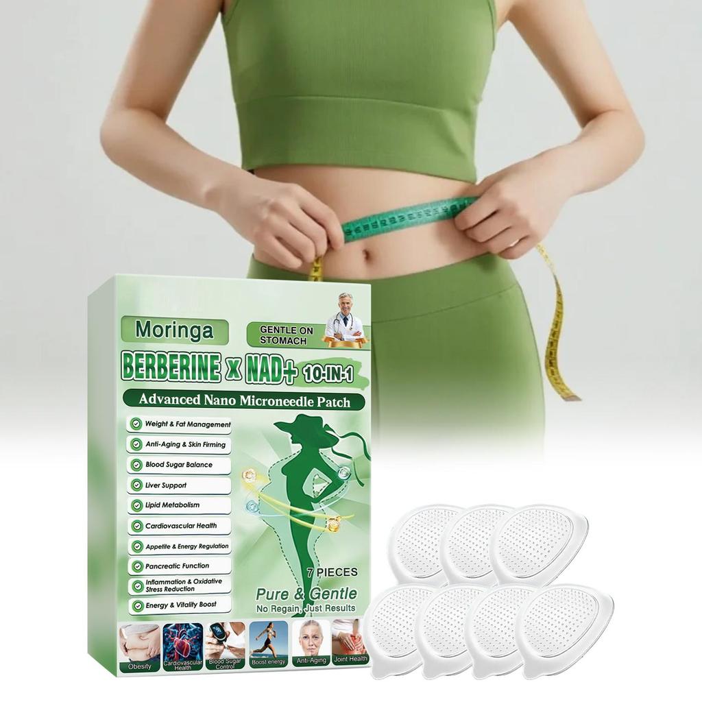 Moringa Berberine × NAD+ 10-в-1 Усовершенствованный нано-микроигольный пластырь 7 шт. - Пластыри для контроля веса и жира