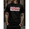 Men's Black Graphic Tee With Gothic German Lettering Print Short Sleeve Crew Neck Casual Streetwear Top For Daily Wear
