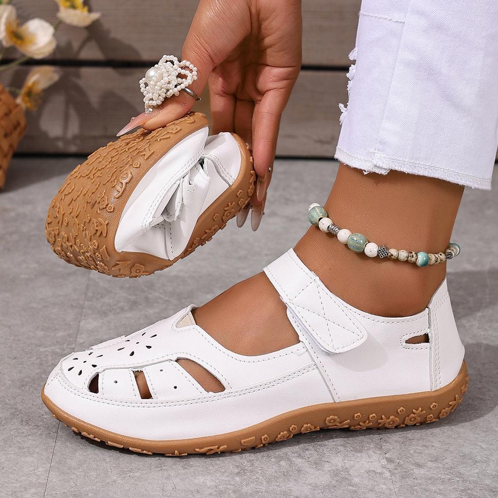 Дышащие Мягкая Подошва Комфорт Сандалии Женские Модные Полые Плоские Туфли Женские Легкие Нескользящие Повседневные Римские Слайды