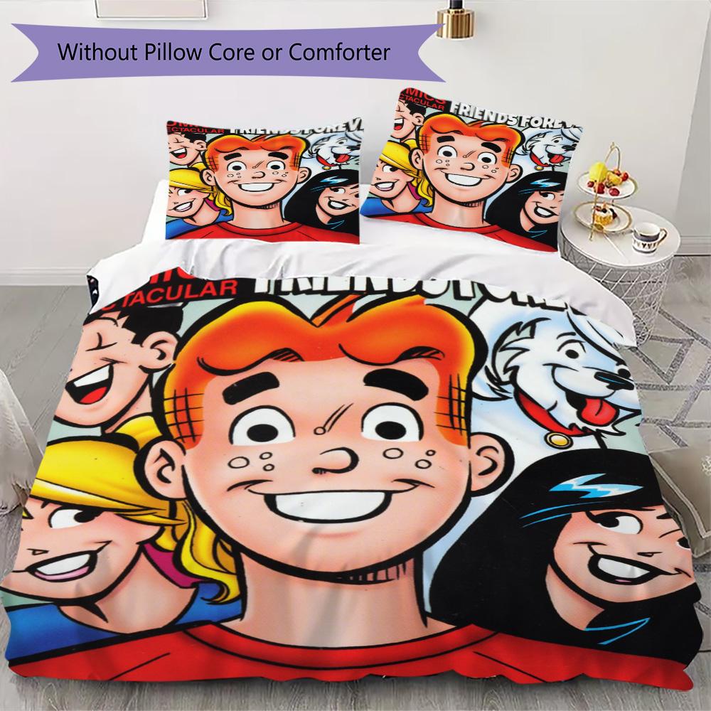 Archie Comics Friends for Life Pattern Bedding,Quilt Set Quilt Cover Pillowcase Home Birthday Gift (1*duvet cover+2*pillowcase,without core)XSJT091721