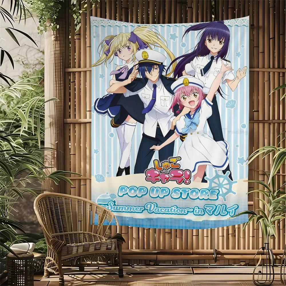Shugo Chara Японское Аниме Гобелен Печать Искусства Бохо Настенные Гобелены Мандала Декор Покрывало