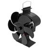 6 Blades Heat Powered Fireplace Fan Self Starting Eco Friendly Wood Stove Fan LT380 Black 152mm