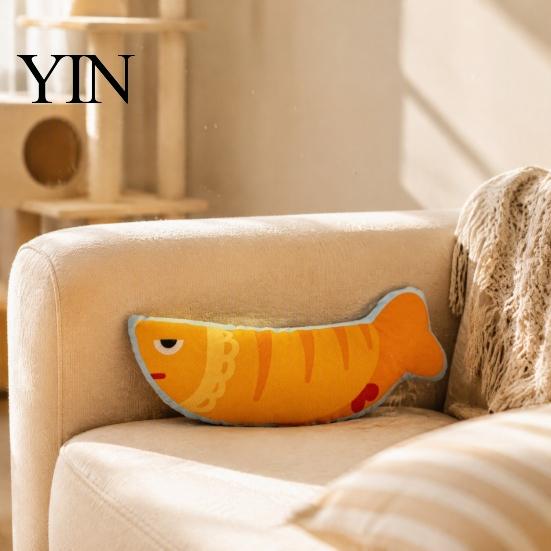 Bite Resistant Cat Plush Catnip Fish Toy, Interactive Stuffed Toy with Crinkle Chew Kick Toys for Cats Sound, Soft Kicker Indoor Cats, Kittens Anxiety