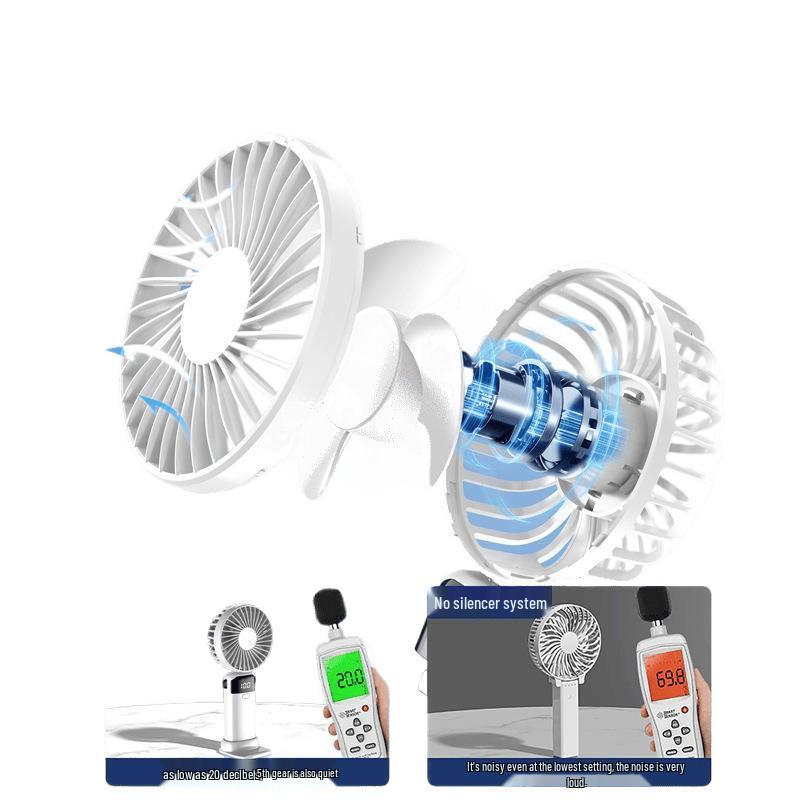 Ultra-Quiet 2024 Rechargeable Mini Handheld Desk Fan - Portable New Model