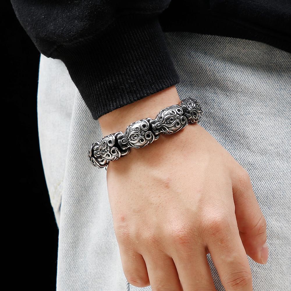 Готический браслет с черепом для мужчин из нержавеющей стали, 3D цепочка со скелетом, мужские браслеты для мужчин, мужественные наручные байкерские украшения в стиле стимпанк