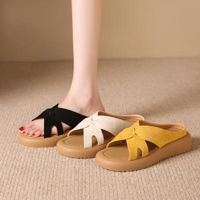 Изысканные высококлассные крутые тапочки на платформе женская обувь 2025 новый летний модный универсальный стиль с юбкой шлепанцы