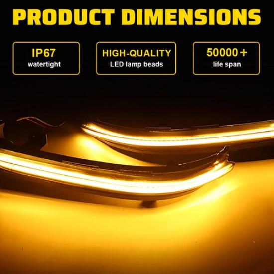 For BMW 5 Series G30 G31 2017-23 LED Side Mirror Sequential Turn Signal Lights A