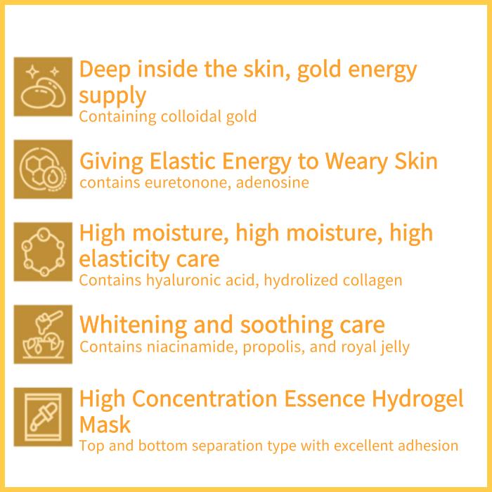 [3W CLINIC] ГИДРОГЕЛЕВАЯ МАСКА ДЛЯ ЛИЦА С КОЛЛАГЕНОМ И ЭНЕРГИЕМ РОСКОШНОГО ЗОЛОТОГО ТИПА
