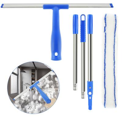Window Squeegee Профессиональный набор инструментов для мытья окон, скребок и скребок с 53-дюймовой штангой из нержавеющей стали