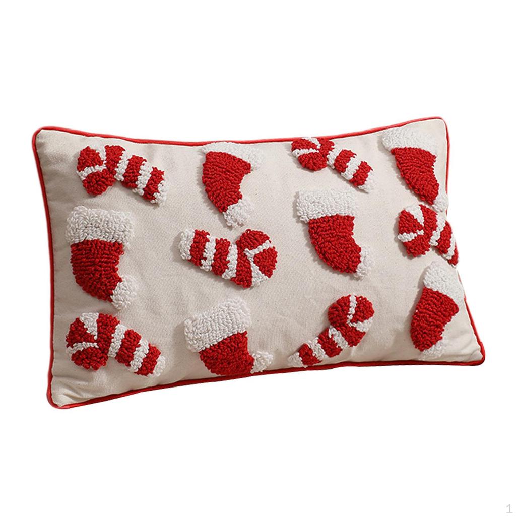 Christmas Pillow Case, Throw Cover with Zipper, Washable Decorative Pillowcase, Waist