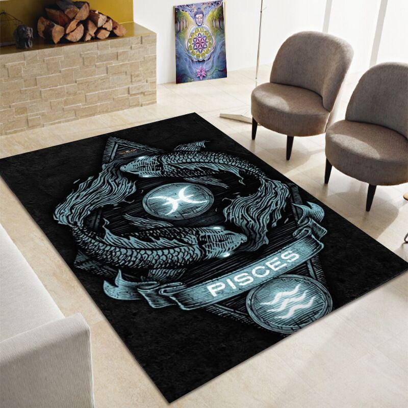 Ужасающий череп смерти, большой ковер сатаны, семейная гостиная, спальня, диван, игровая комната, украшение дверного коврикаНескользящий напольный коврик