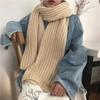 Women's Chic Harajuku Style Chunky Knit Scarf Winter Korean Style Versatile Thickened Warm Neck Warmer Solid Color