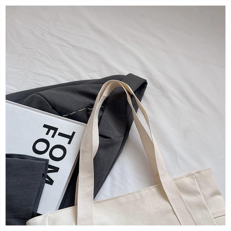 Холщовая сумка, женская сумка, сумка через плечо, универсальная сумка-тоут, большая вместимость для поездок на работу, сумка для репетиторства, несколько карманов