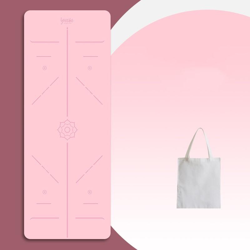 Коврик для йоги с принтом из натурального каучука и бархатной поверхностью. Тонкий нескользящий портативный складной напольный коврик, впитывающий пот. Фитнес-упражнения. Моющийся напольный коврик.