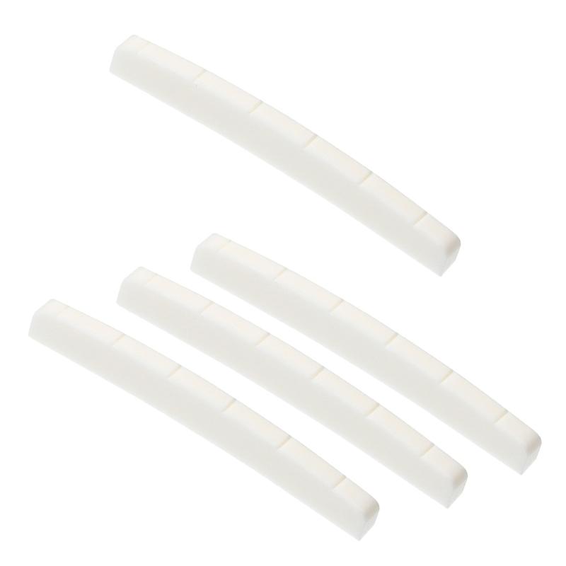 6 String Guitar Nut Saddles Cattle Bone Pre-Slotted Top Nut Curved Bottom