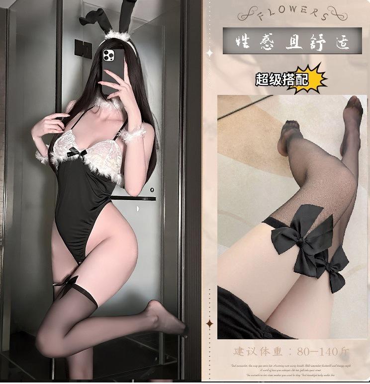 Sexy lingerie sexy lace plush bunny pure lust onesie teases uniform seduction passion
