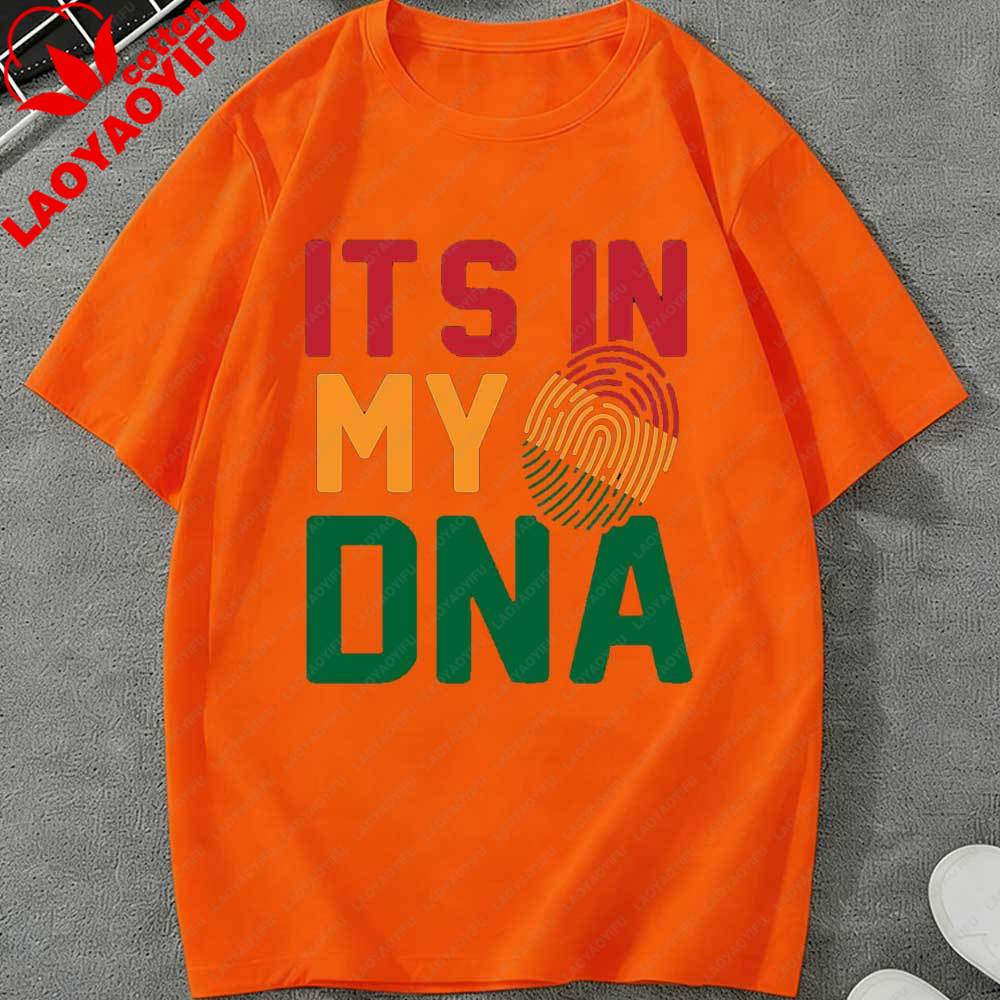 Футболка Juneteenth Its in My DNA для унисекс женщин, мужская, с африканским отпечатком пальца, с коротким рукавом, хлопковые топы для праздника Juneteenth