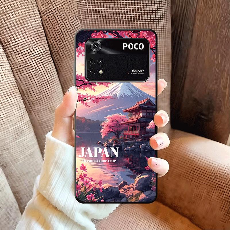 Осака Токио Япония Пейзажи Мягкий чехол для телефона для Xiaomi Poco X5 X6 X7 X8 Pro Max X3 F7 F8 Ultra M8 M7 M6 M5 Redmi 15 15C 14C 13C 12