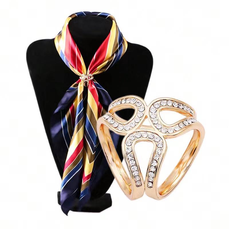 Шелковый шарф-зажим для шарфа, обруч-гирлянда со стразами, брошь из шпагата, зажим для шарфа, пряжка, ювелирное изделие, подарок