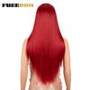 FREEDOM Synthetic Lace Wig 28 Inch Long Straight Hair Wigs Soft Red Orange Blonde Lace Front Wigs For Black Women Cosplay Wigs
