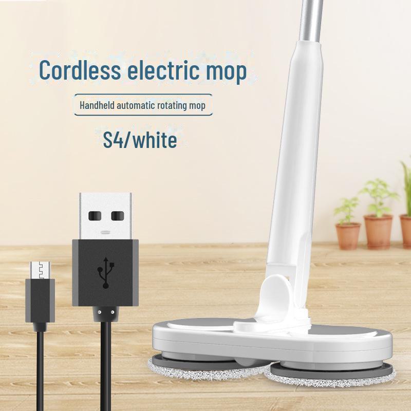 Беспроводная перезаряжаемая вращающаяся электрическая швабра - бытовая подметальная и мытьевая машина в подарок