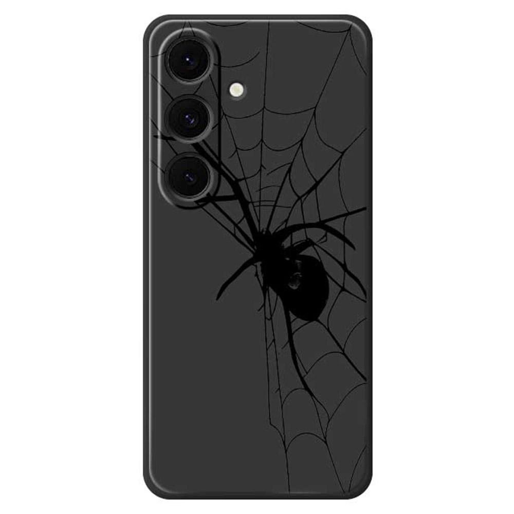 For Samsung Galaxy S25+ Case Spider Pattern Printing Straight Edge TPU Phone Back Cover