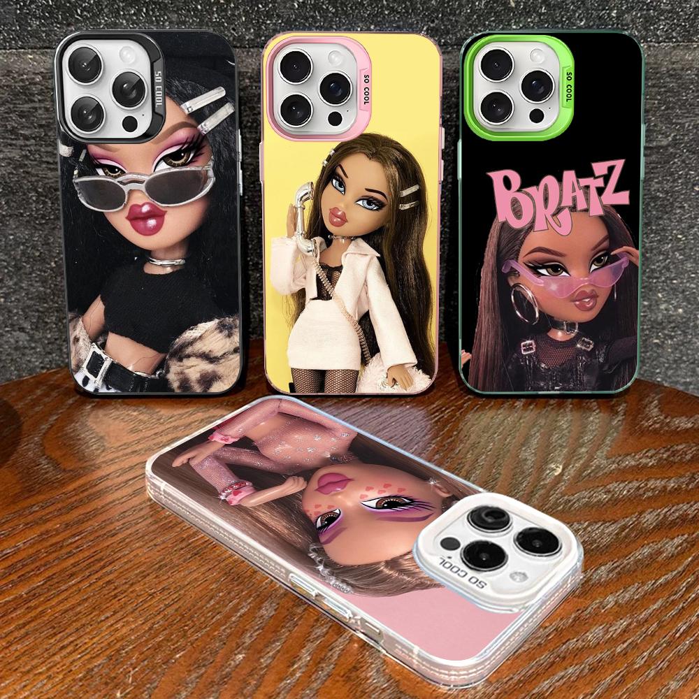 Cute Bratz Doll Phone Case For IPhone 16 15 14 13 12 11 Pro Max X XR XSMAX 8 7 Plus Matte Shockproof Back Cover