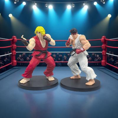 17см Аниме Street Fighter Файтинг Фигурка Действия Кен Мастерс Хоши Рю ПВХ Кавайные Игрушки Куклы Декор Комнаты Подарок Для Мальчиков